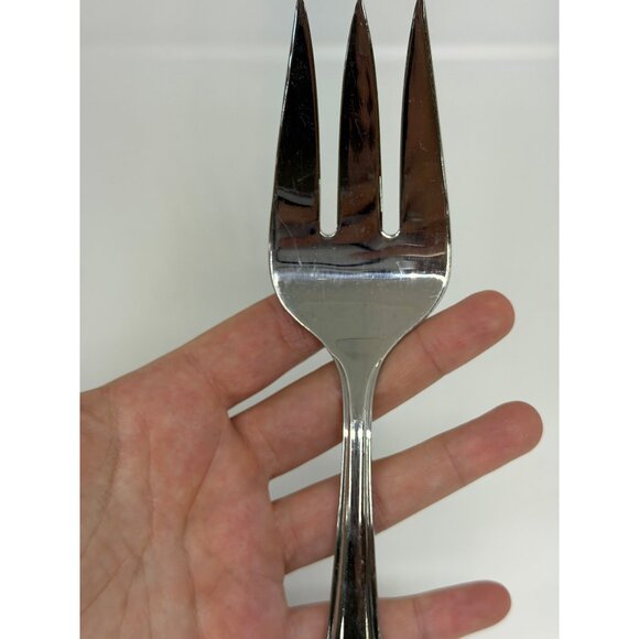 Classic Heavy Duty 9.5" Stainless Steel Serving Fork Silver Metal Flatware Retro - Picture 2 of 5